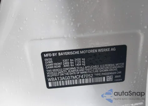2021 BMW 530E from USA, damaged, VIN WBA13AG07MCF47052